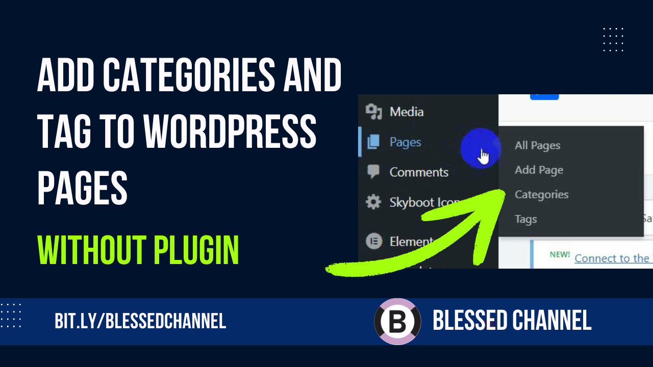How To Add Categories and Tag To WordPress Pages Without Plugin